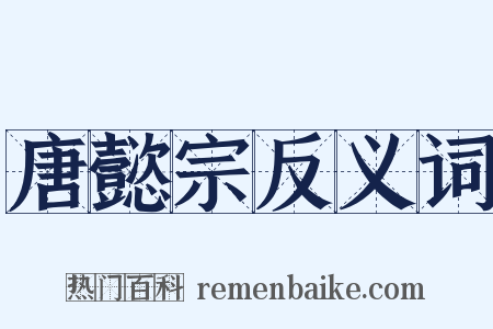 唐懿宗反义词是什么意思的图片